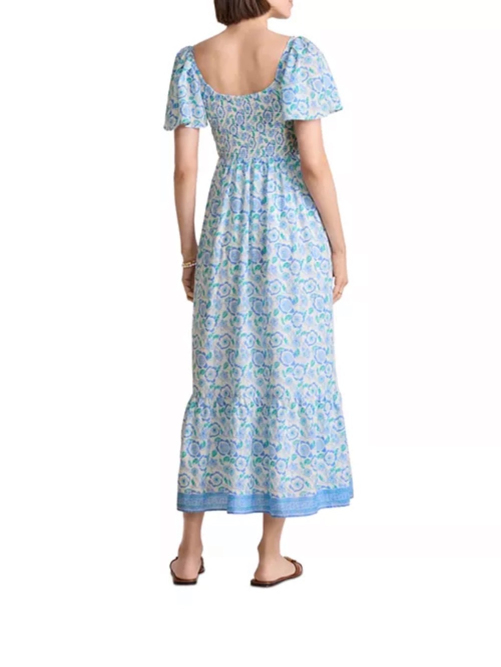Vineyard Vines Ellen Flutter Sleeve Smocked Maxi Dress, Sz M - Picture 3 of 5